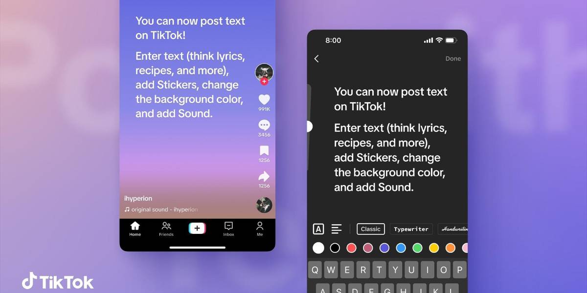 TikTok permite publicaciones de texto y busca competir con Twitter