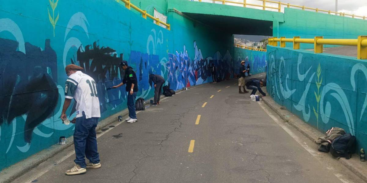 Norte de Quito: por vandalizar un mural en El Labrador, ocho personas fueron sancionadas