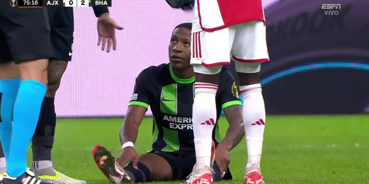 Pervis Estupiñán ingresó al cambio y solo duró 12 minutos con el Brighton