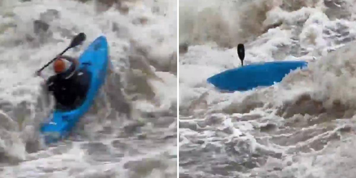 Un hombre sobrevive a las violentas corrientes del río Potomac en Estados Unidos