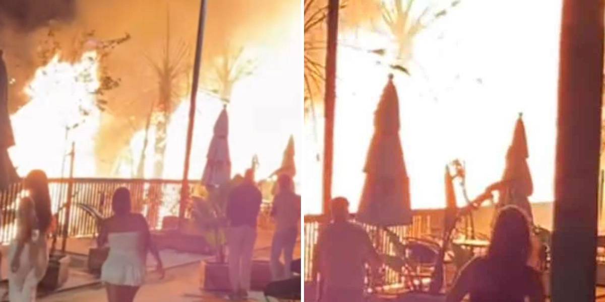 España: Incendio en muelle de Nueva York de Sevilla
