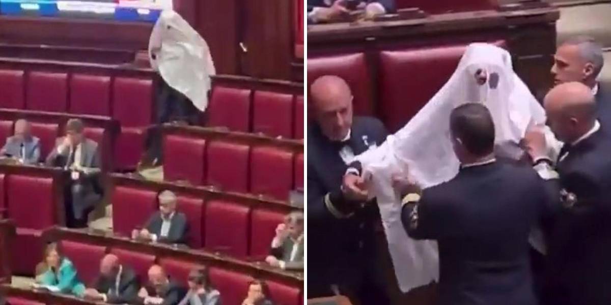 Italia: Diputado se disfraza de fantasma en el Parlamento para exigir referéndum y es expulsado del pleno
