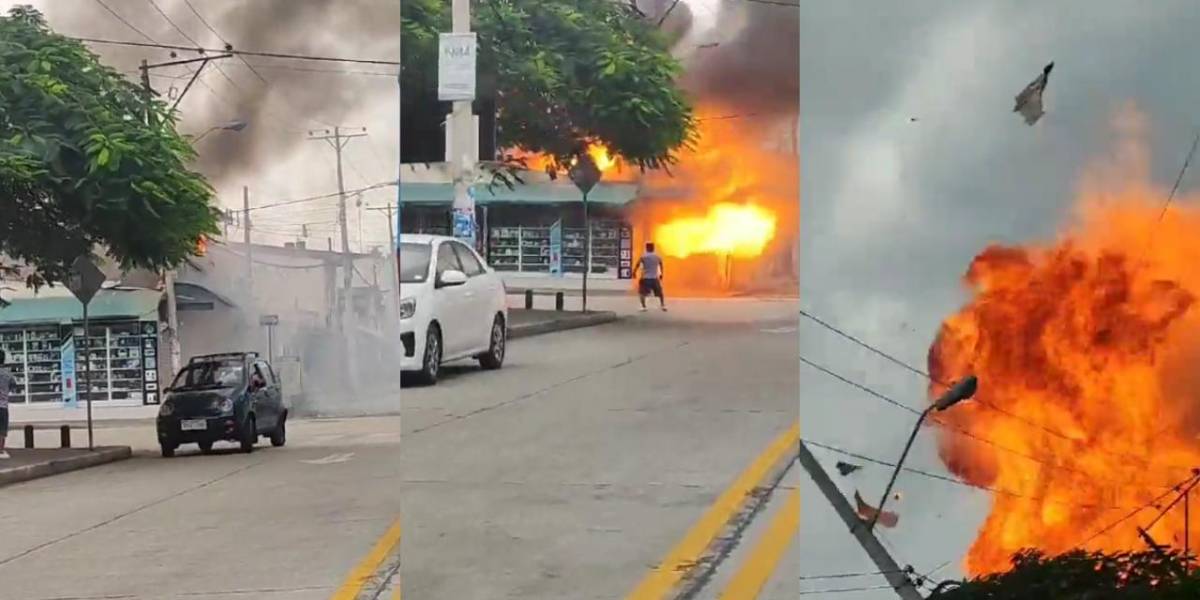 Un incendio y una explosión consumen un restaurante en Sauces 2, en el norte de Guayaquil