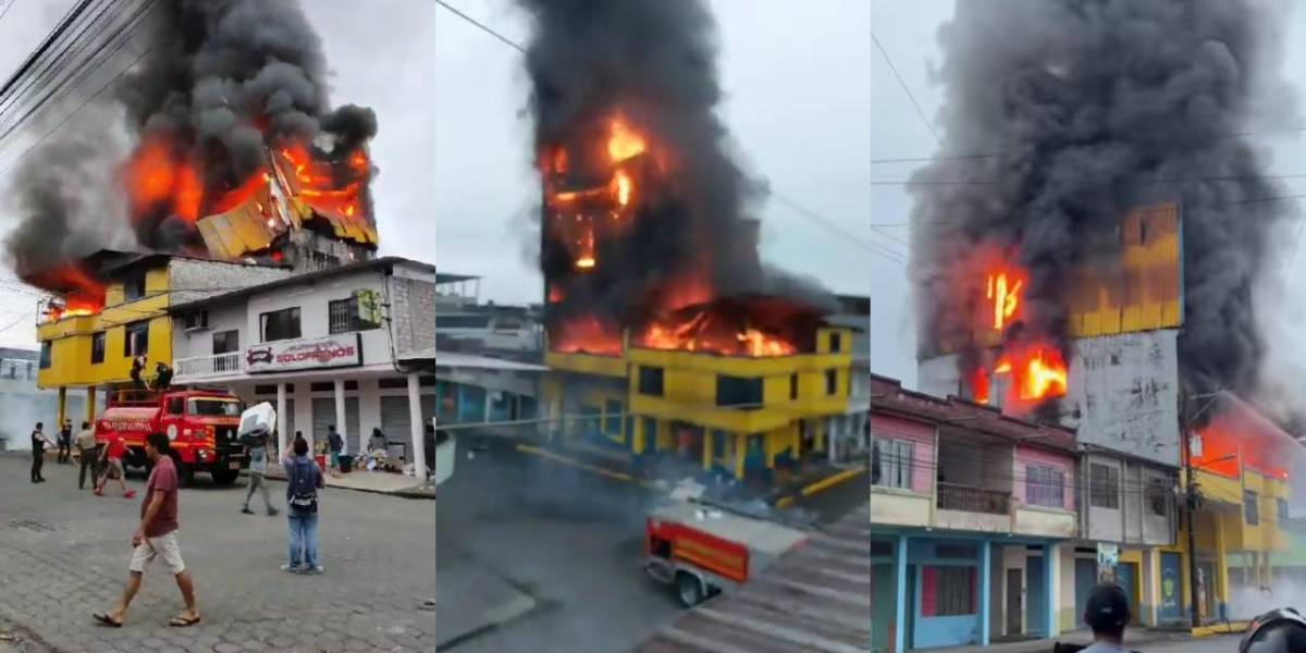 Un incendio consumió un almacén textil, en La Maná, provincia de Cotopaxi