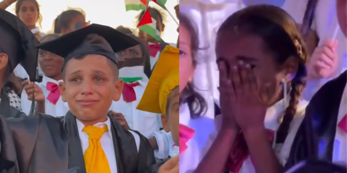 Gaza: Huérfanos lloran en su ceremonia de graduación al recordar a sus padres