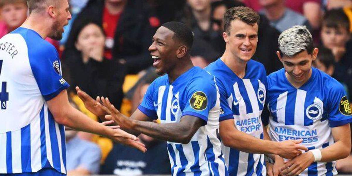 Pervis Estupiñán anotó un gol en la victoria del Brighton 4-1 ante el Wolverhampton