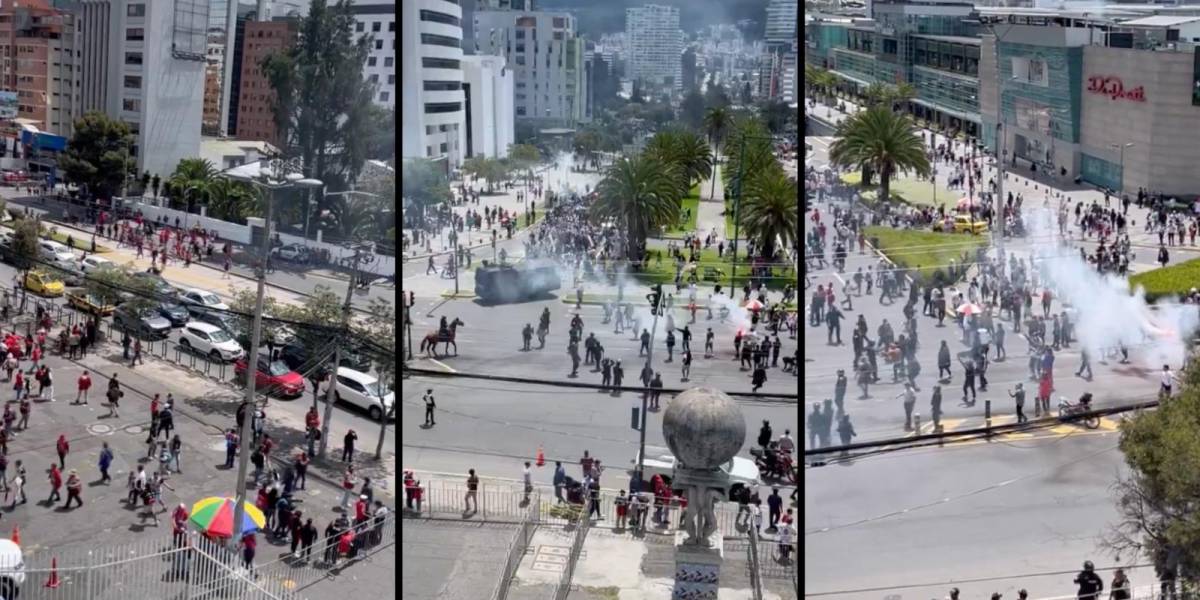 Hinchas de El Nacional y Liga de Quito se lanzan piedras y botellas, previo al partido en el Atahualpa