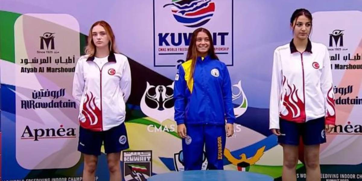 Ecuatoriana Sabine Manz gana doble medalla de oro en Mundial de Apnea