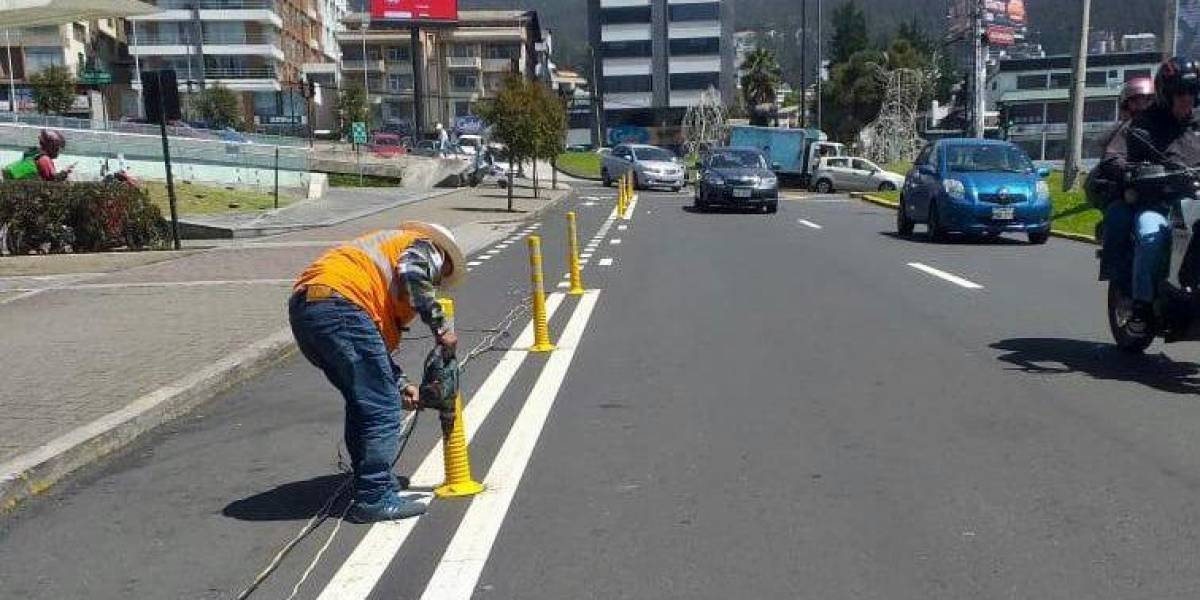 Quito: carril exclusivo para ciclistas en la avenida Naciones Unidas