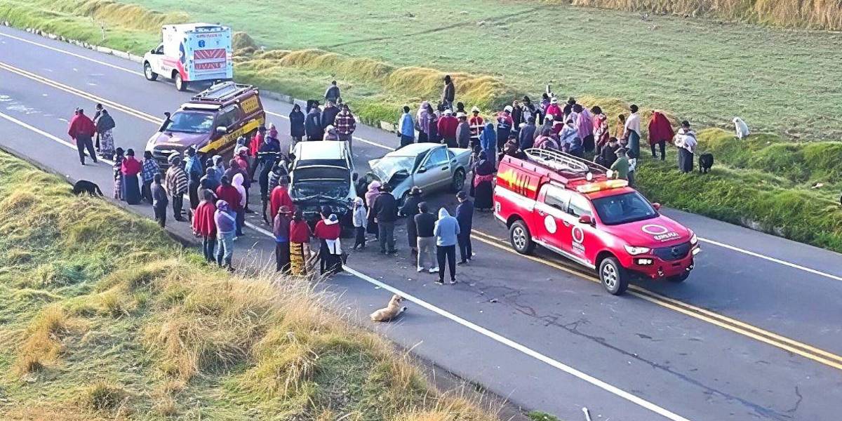 Un siniestro de tránsito deja dos fallecidos y cinco heridos en Colta, Chimborazo