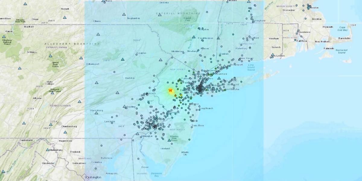 Una segunda réplica fuerte del sismo de magnitud 4,0 azotó el norte de Nueva Jersey, EE.UU.