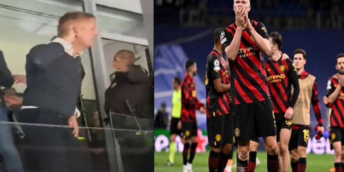 Padre de Haaland fue expulsado por gestos obscenos en el Real Madrid vs Manchester City