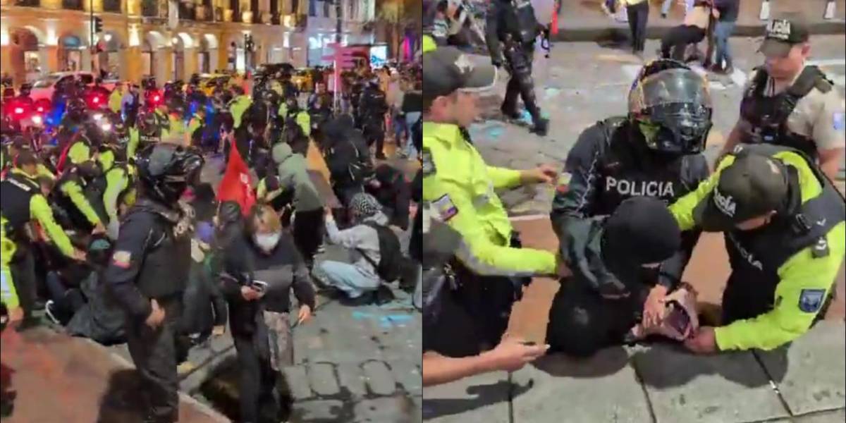 Paro Nacional Ecuador | Policías dispersan a estudiantes que protestaban en exteriores de la Gobernación de Azuay