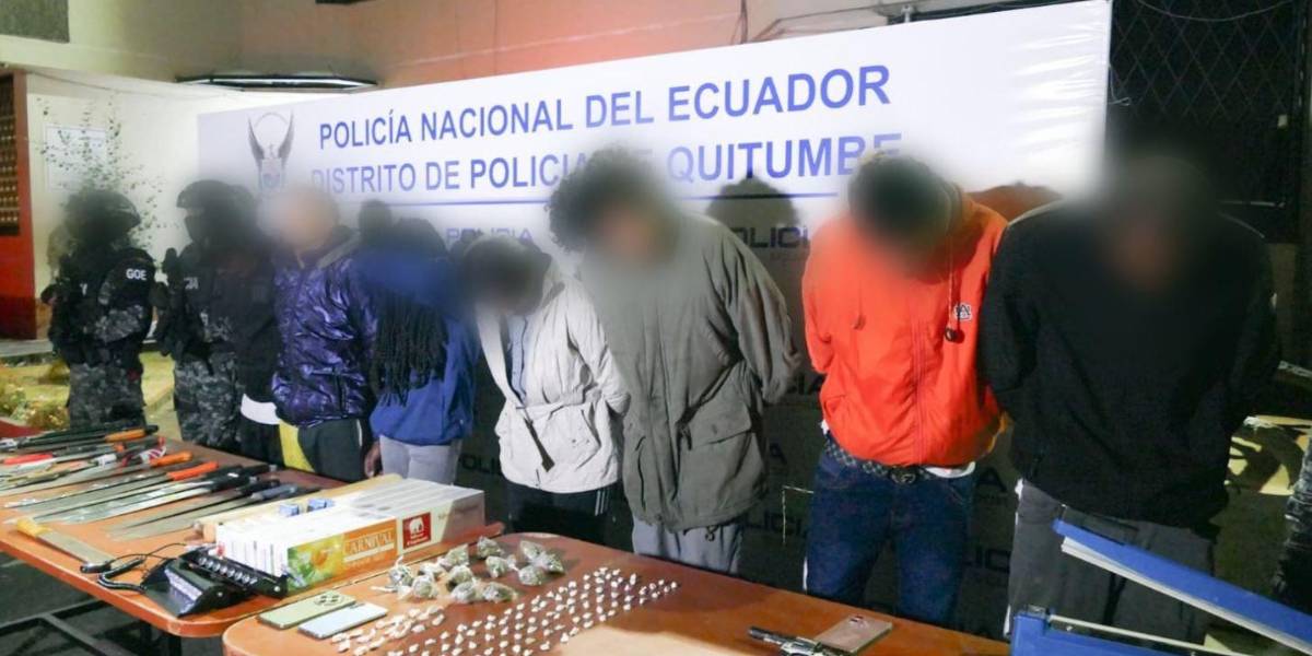 Un megaoperativo en el sur de Quito dejó siete presuntos integrantes de Los Lobos detenidos