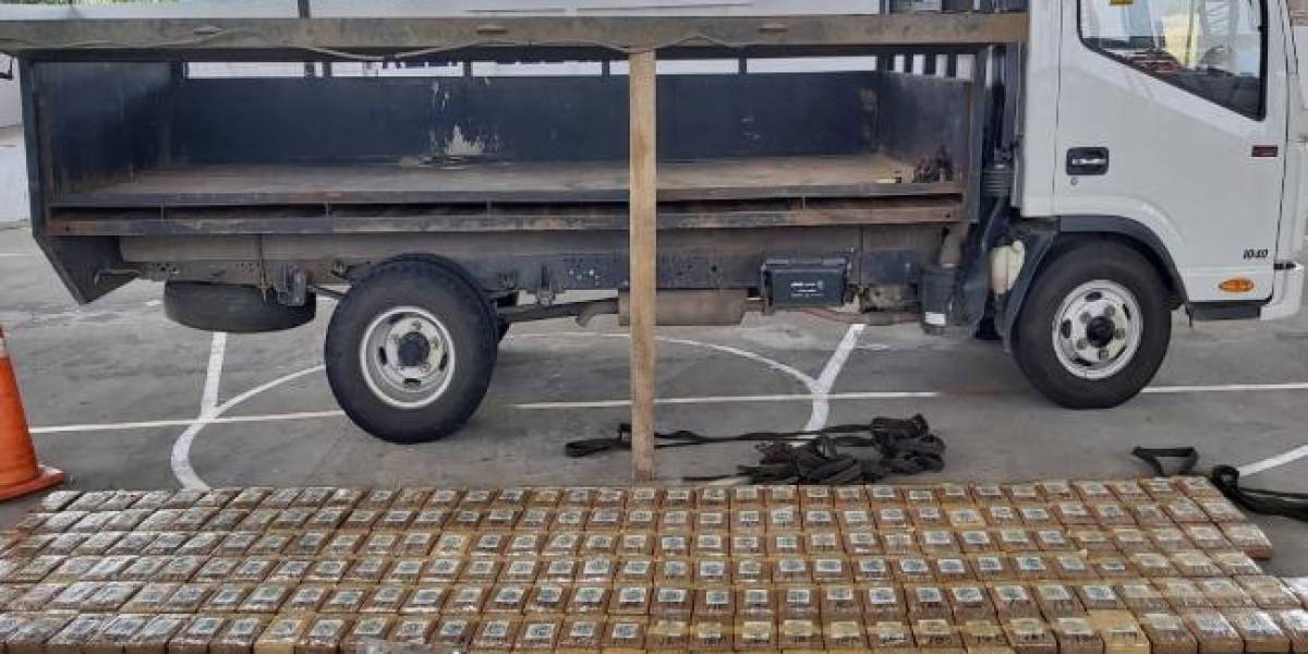 Hallan en Pastaza un camión que llevaba 255 kilos de cocaína valorados en USD 5 millones