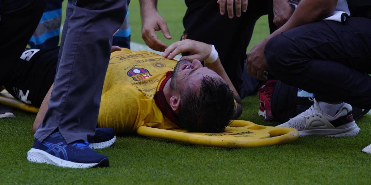 Barcelona SC publica el parte médico de Octavio Rivero tras su lesión ante Orense