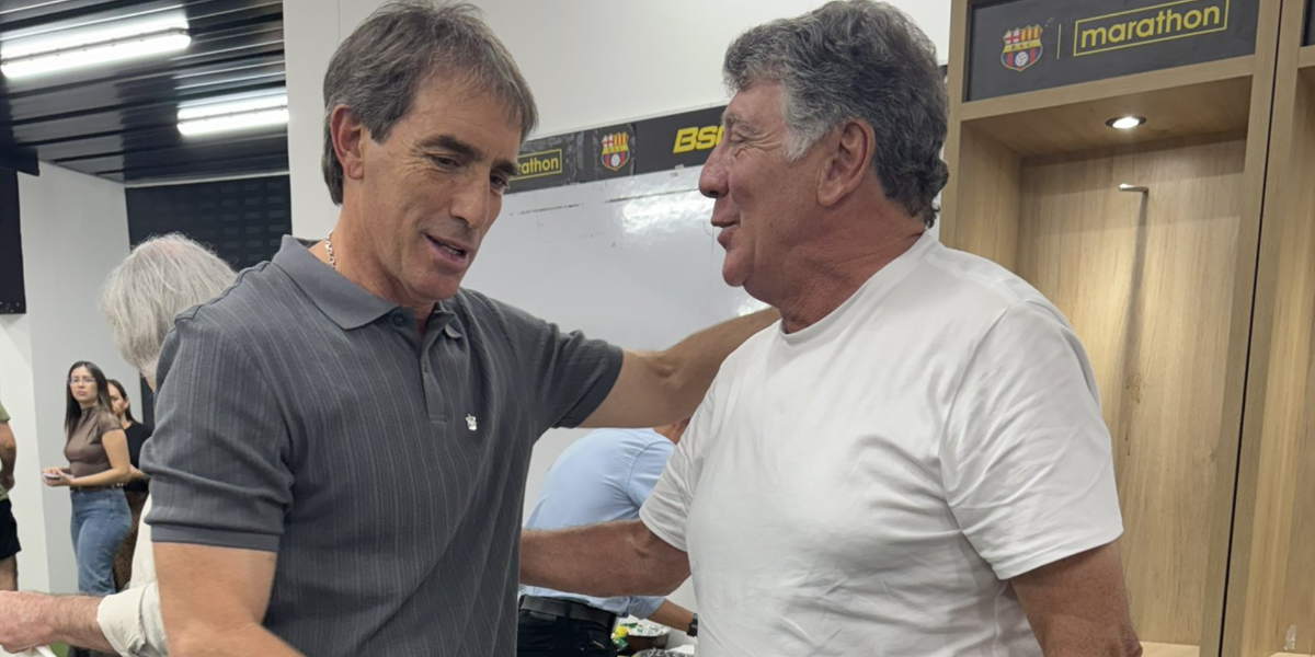 Almada y Brindisi visitaron el estadio Monumental previo al centenario de Barcelona SC