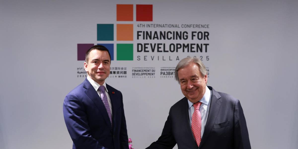 Daniel Noboa se reunió con António Guterres y otros Mandatarios en España