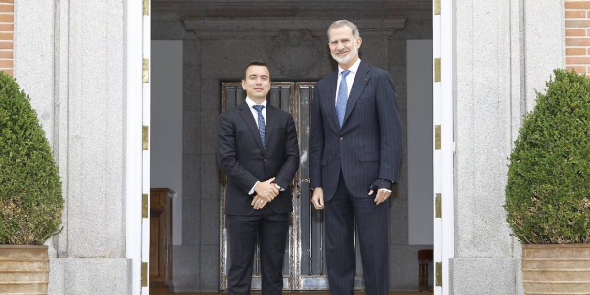 Noboa se reunirá este miércoles 24 de enero en Madrid con el rey de España, Felipe VI