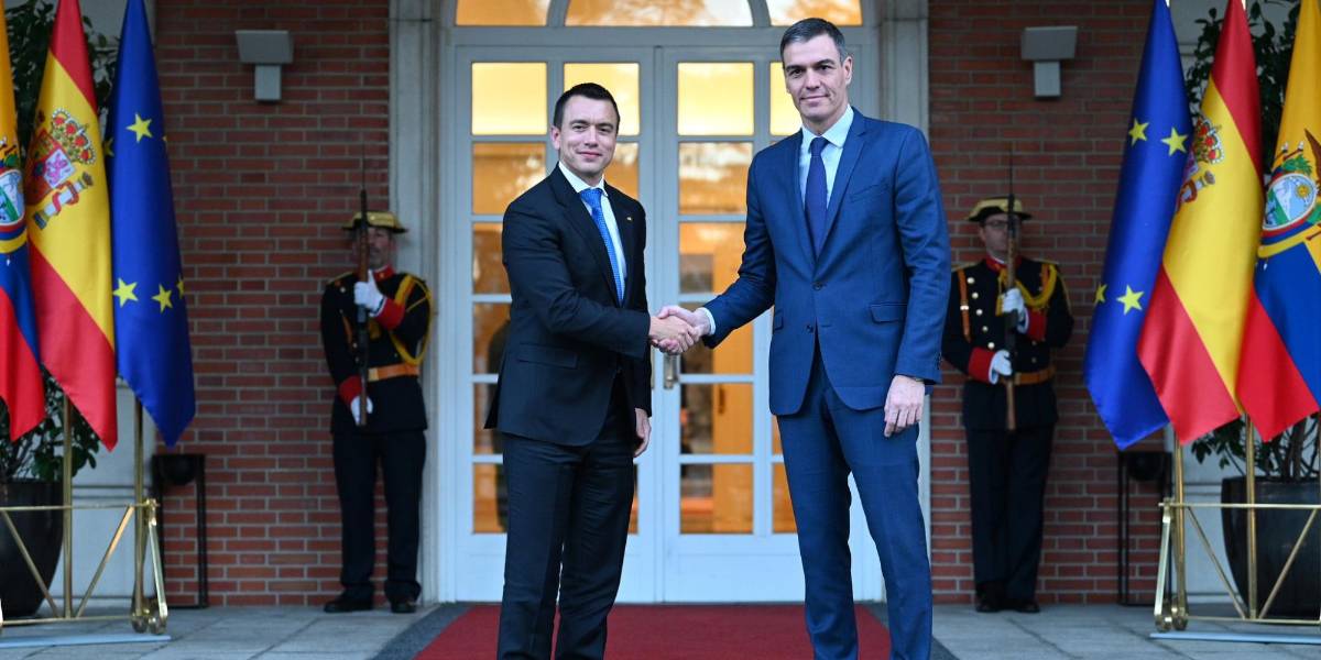 Seguridad, democracia y transición ecológica, entre los temas de la reunión entre Noboa y Sánchez en España