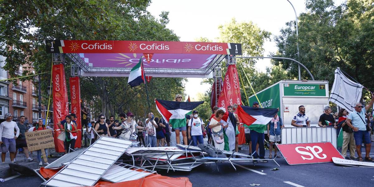 La Vuelta a España terminó con disturbios propalestinos y sin concluir la última etapa