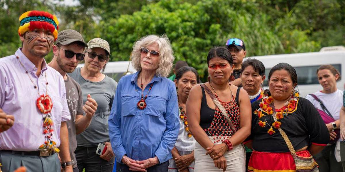 La actriz Jane Fonda visitó la Amazonía ecuatoriana durante ocho días