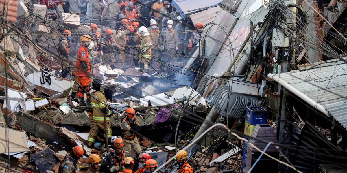 Se derrumbó un edificio de cuatro plantas en Brasil