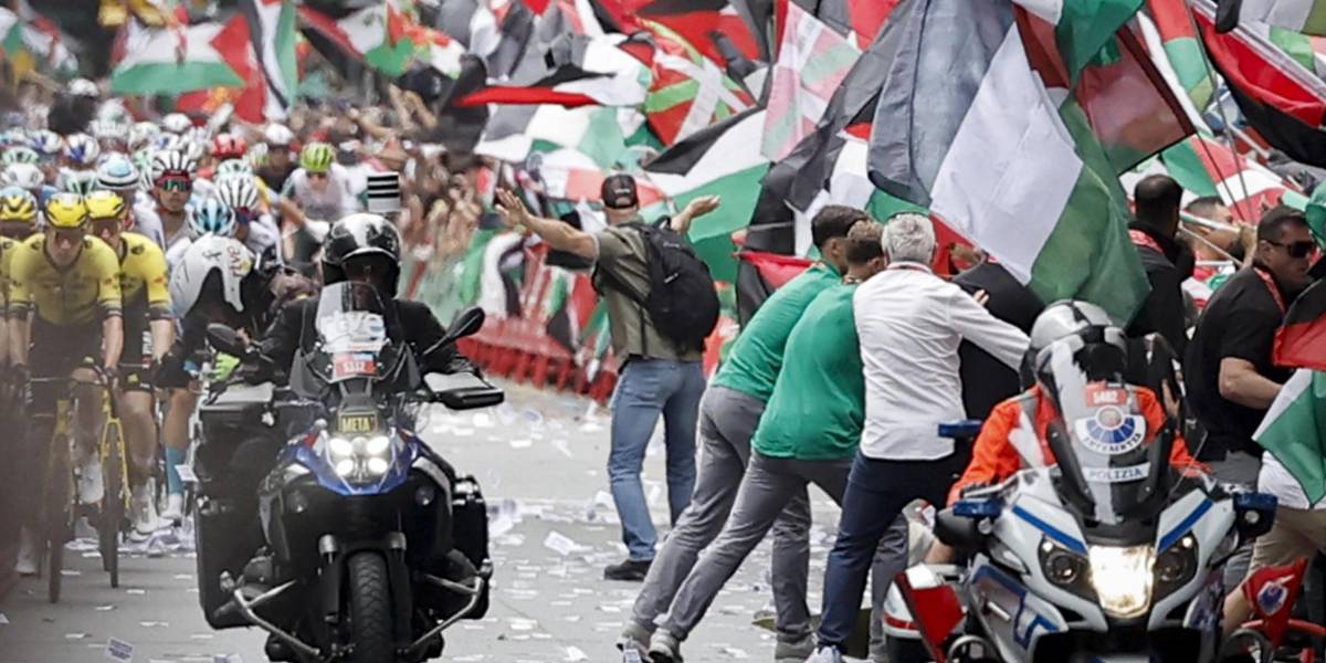 Una protesta propalestina suspende el final de la etapa 11 de la Vuelta a España