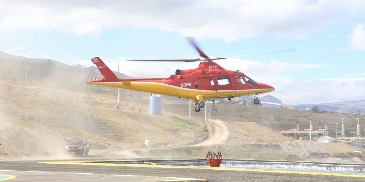 Así funcionarán la helibase y el sistema de agua reciclada para apagar incendios forestales en Quito