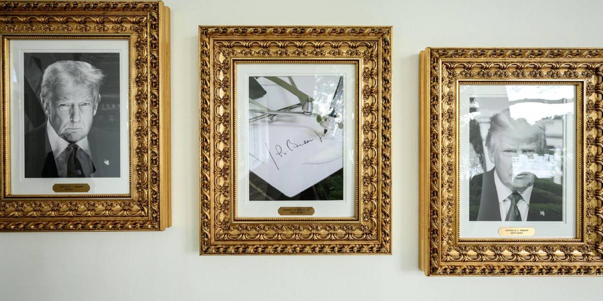 EE. UU.:Trump sustituye foto de Joe Biden por la de una máquina para firmar en la galería presidencial