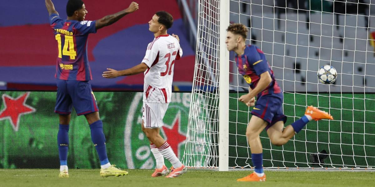 Barcelona firma goleada en la Champions con triplete de Fermín