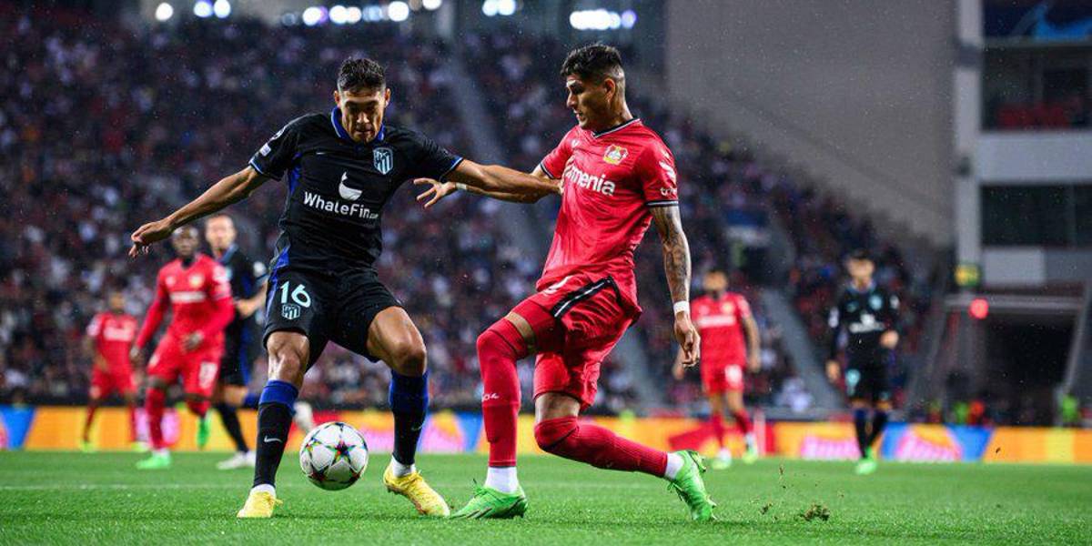 Equipo de Piero Hincapié derrotó 2-0 al Atl. Madrid por Champions League