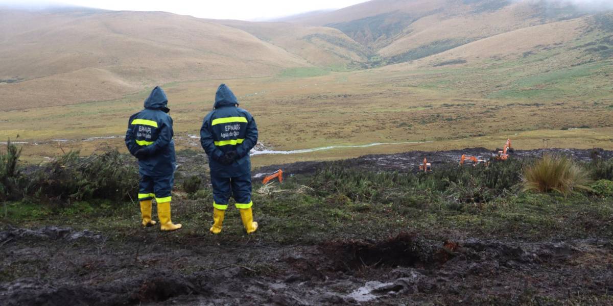 Cortes de agua en Quito: los trabajos para el reemplazo de la tubería fueron suspendidos temporalmente y ya se reactivaron