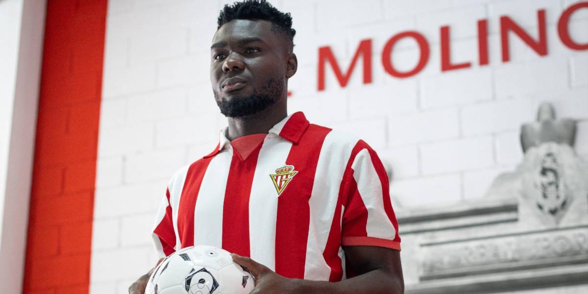 Jordy Caicedo fue presentado oficialmente como nuevo jugador del Sporting Gijón