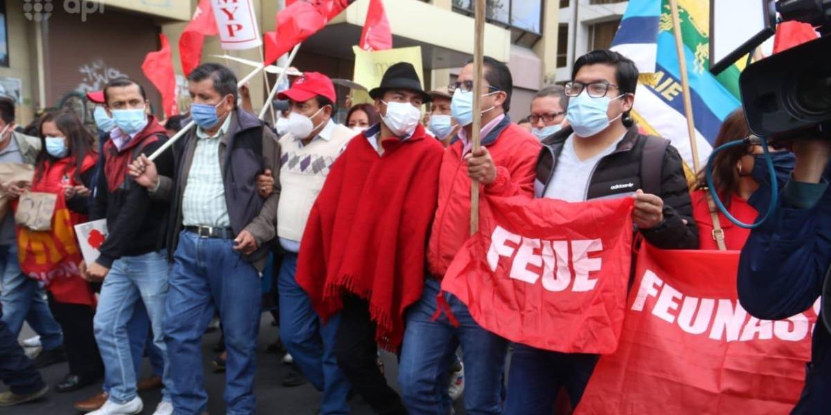 Conaie y Frente Unitario de Trabajadores marcharon en Quito contra las políticas del Gobierno