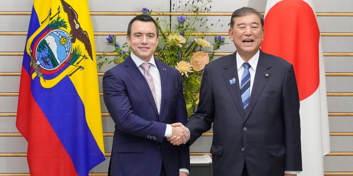 Noboa se reunió con el primer ministro de Japón para afianzar la apertura comercial