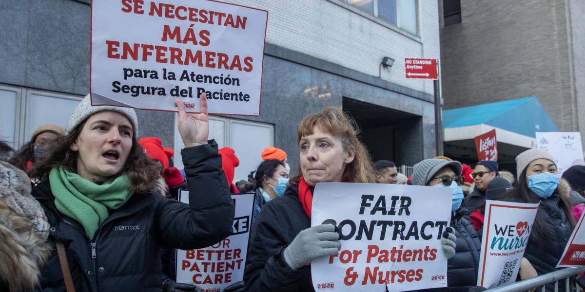 Huelga de enfermeras en Nueva York continúa por segundo día consecutivo