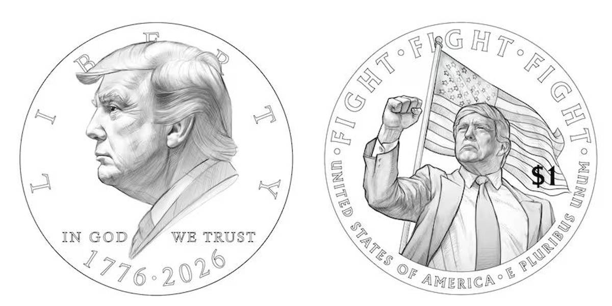 Diseño de una moneda de un dólar con el rostro de Donald Trump desata controversia en Estados Unidos