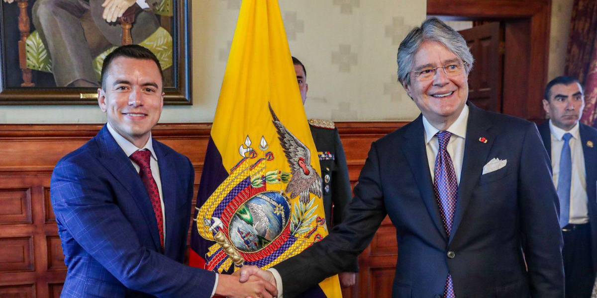 Daniel Noboa llega a Carondelet e inicia la transición con Lasso