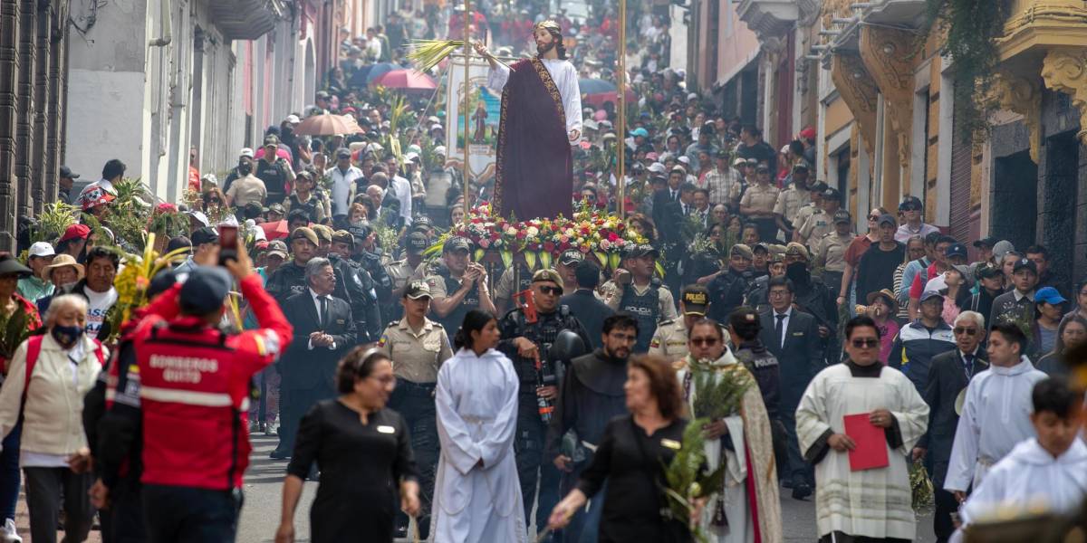 La procesión de Ramos abrió la celebración de la Semana Mayor en Ecuador