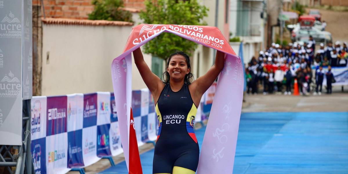 Daniela Lincango conquista oro en triatlón femenino de Juegos Bolivarianos de la Juventud Sucre 2024