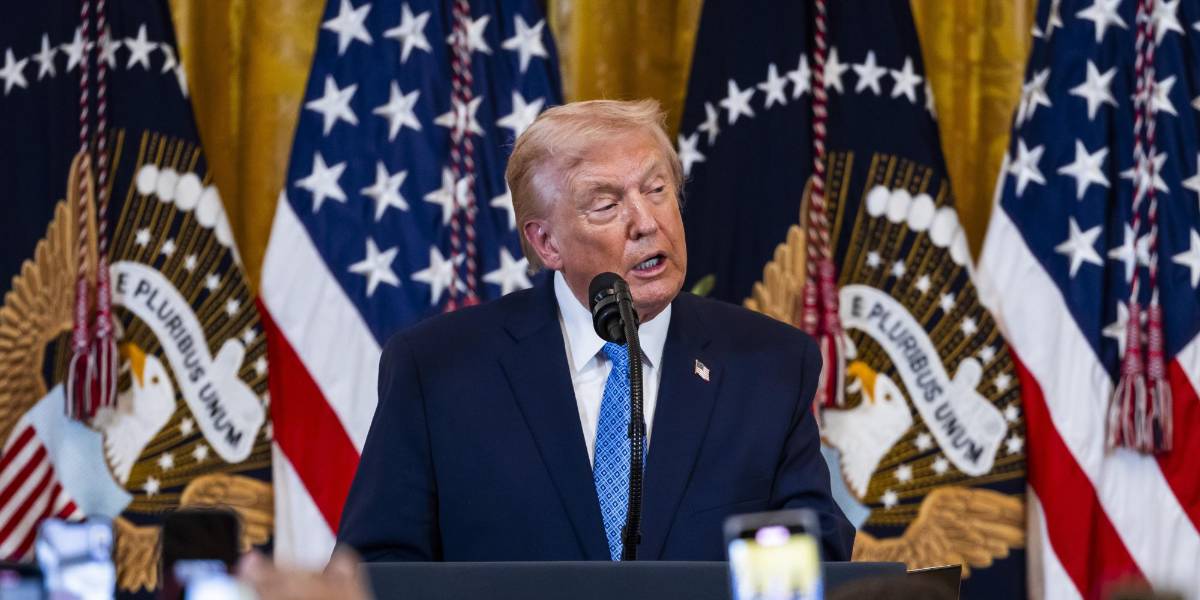 El presidente de Estados Unidos, Donald Trump, habla en una recepción de Hanukkah en el Salón Este de la Casa Blanca en Washington DC, EE.UU., el 16 de diciembre de 2025.