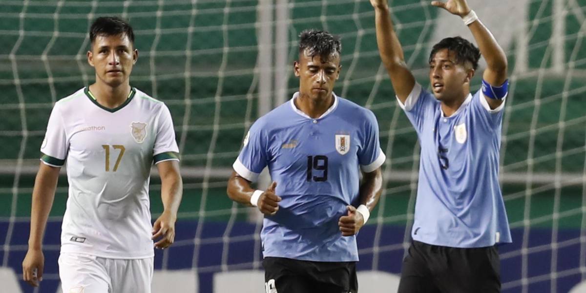 Uruguay goleó 4-1 con tres goles de Álvaro Rodríguez a Bolivia en Sudamericano Sub 20