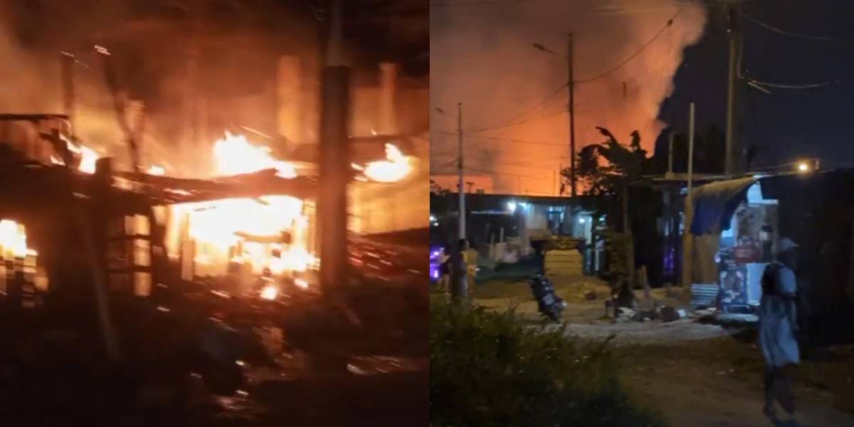 Viviendas quedaron incineradas tras incendio en Yaguachi, Guayas