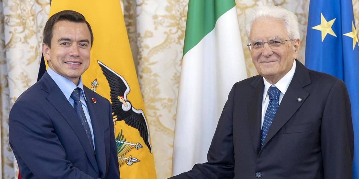 Daniel Noboa se reúne con su homólogo italiano, Sergio Matarella, este 14 de mayo