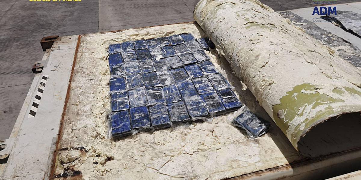 Italia incauta 110 kilos de cocaína pura en un contenedor procedente de Ecuador