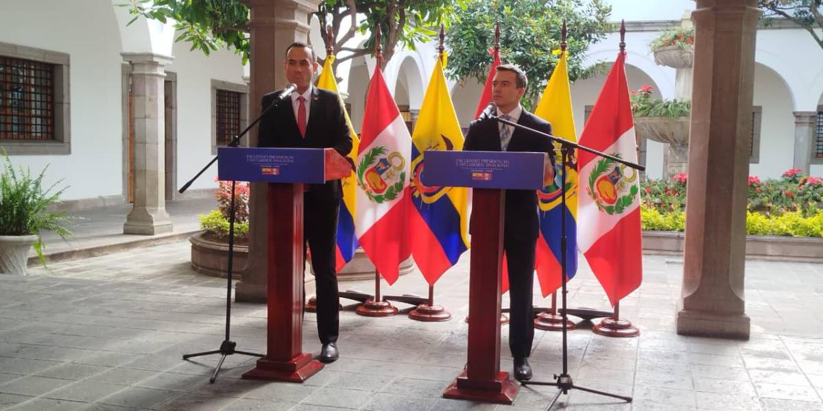 Noboa y Jerí acuerdan reforzar la frontera entre Ecuador y Perú para frenar delitos