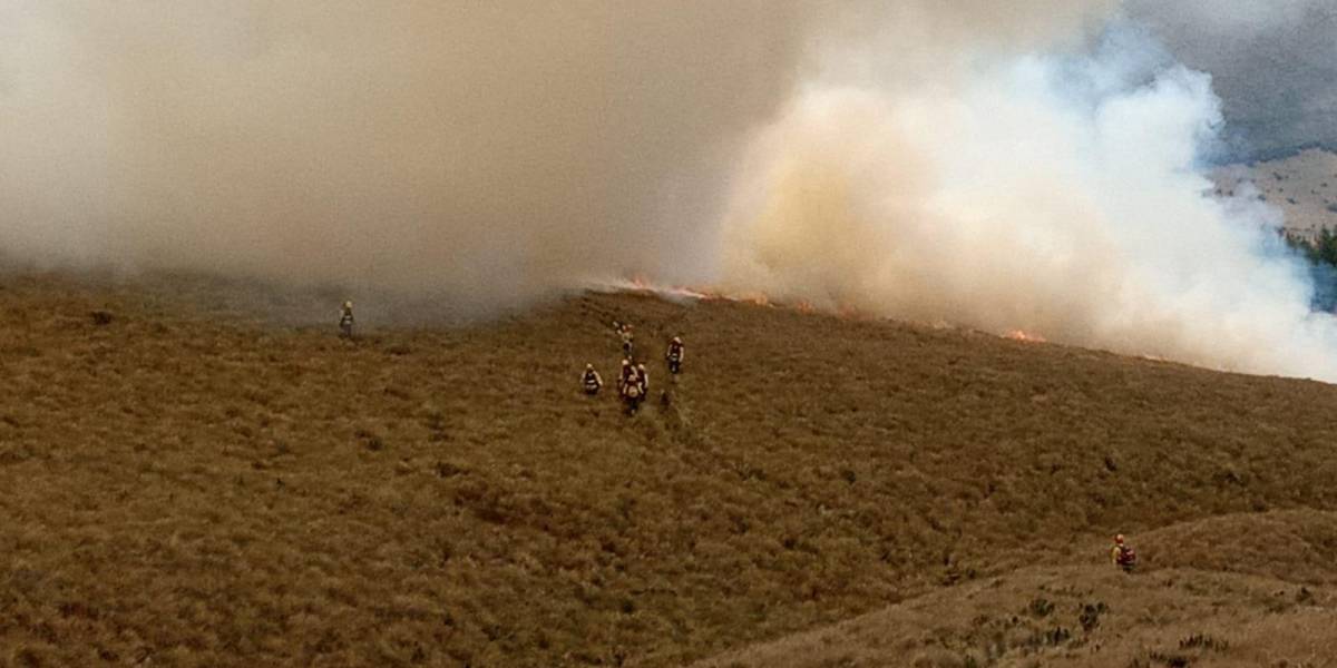 Incendios forestales Quito: el fuego en el Inga Alto, en Pifo, se mantiene activo por más de 24 horas