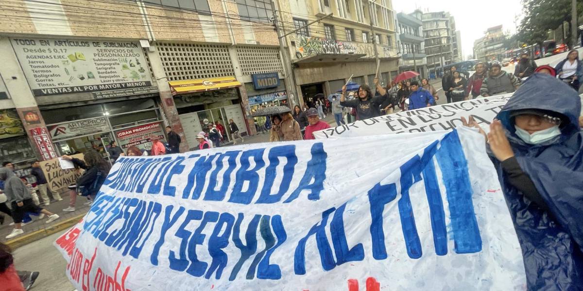 Una movilización en contra del Gobierno se realiza este 8 de octubre en Quito