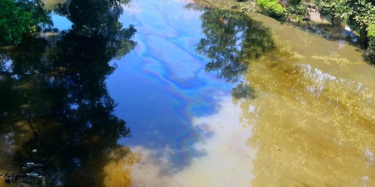 Guayaquil: Una mancha de combustible recorre el Estero Salado, a la altura de Urdesa Norte